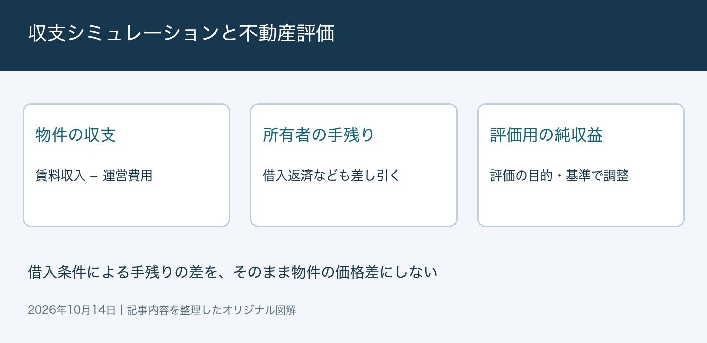 収支シミュレーションの判断ポイントを整理した図解